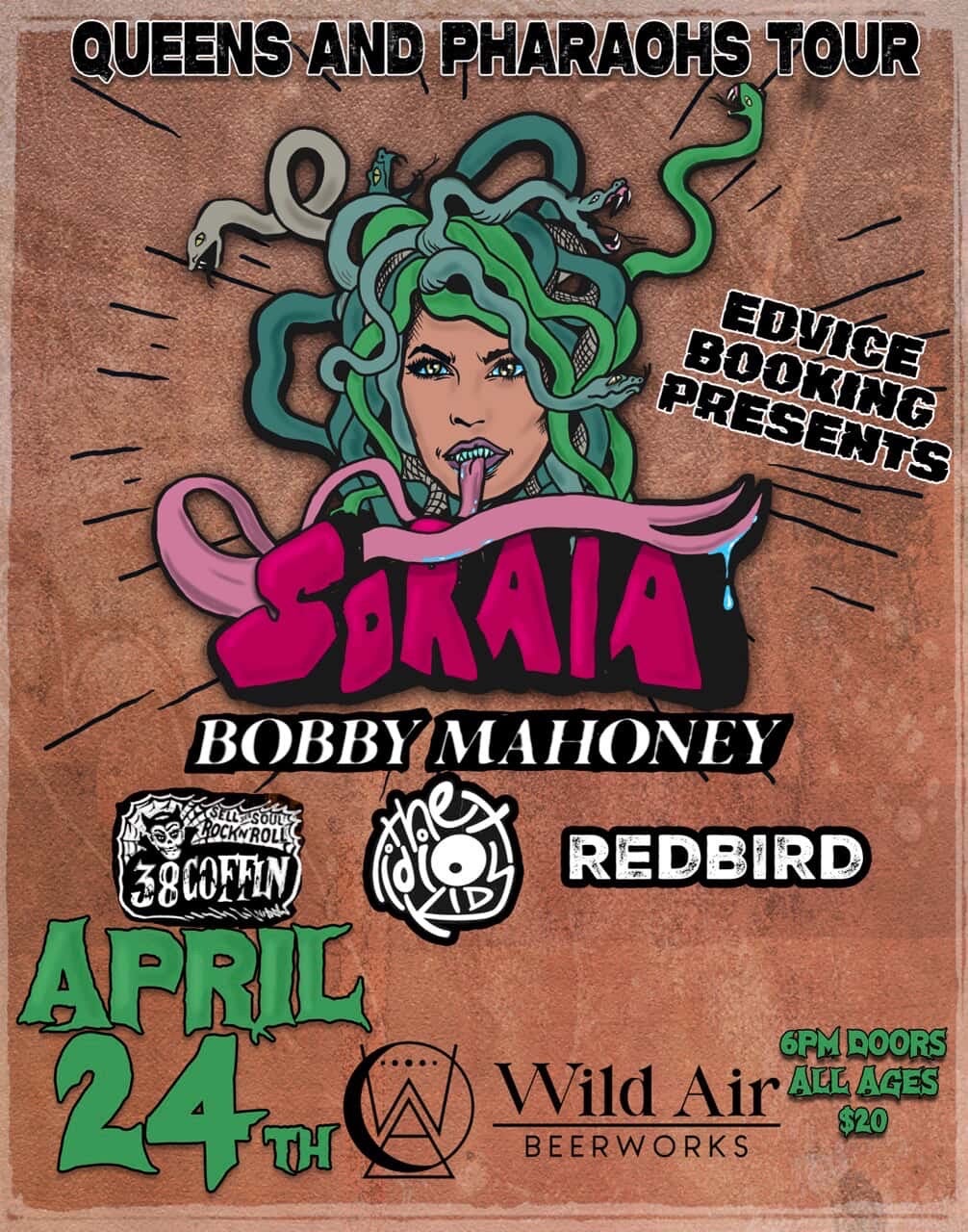 Queens and Pharaohs Tour: Soraia, Bobby Mahoney, 38 Coffin, The Idiot Kids, Redbird